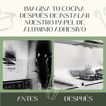 Papel de Aluminio con Adhesivo para Cocina