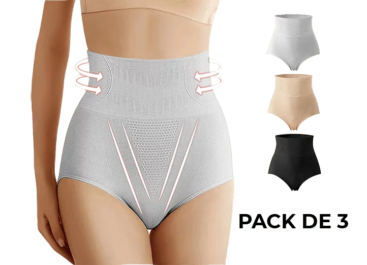 Pack de 3 Bragas Faja Moldeadora Push Up