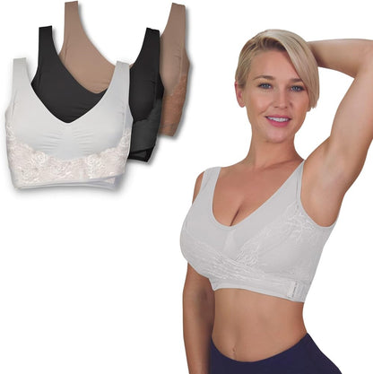 Pack de 3 Sujetadores Push up Beige, Negro y Blanco