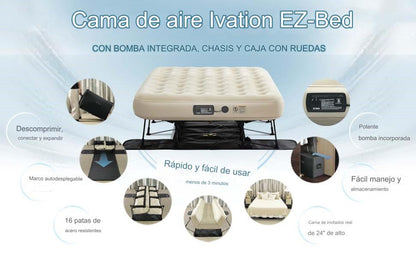 Colchón de Aire Ivation EZ-Bed con Tecnología Deflate Defender