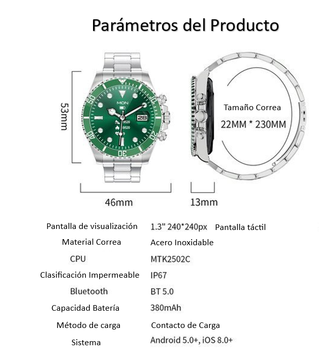 Smartwatch AW12 con estilo clasico